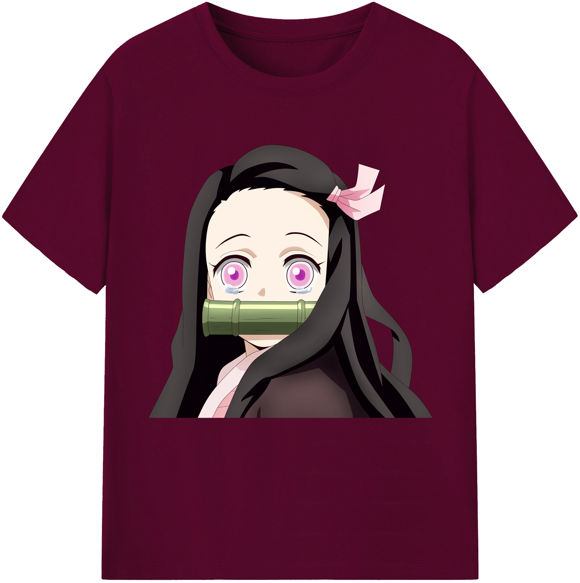 （画像用） 鬼滅の刃（きめつのやいば）竈門 禰󠄀豆子／かまど ねずこ Kamado Nezuko レディースカジュアルプリントTシャツ（綿100％）